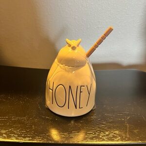 Rae Dunn White Honey Jar with Dipper